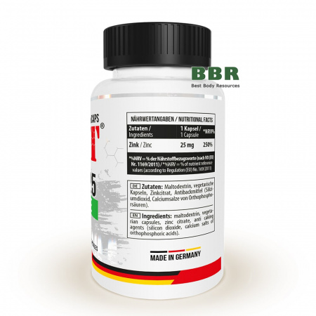 Zinc Citrate 25mg 100 Caps, MST
