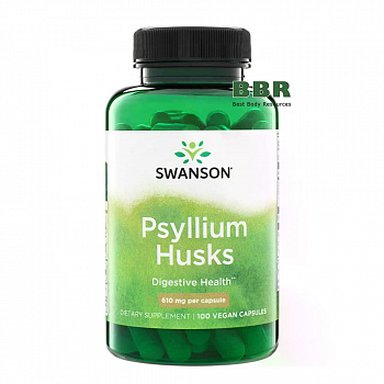 Psyllium Husk 610mg 100 Veg Caps, Swanson