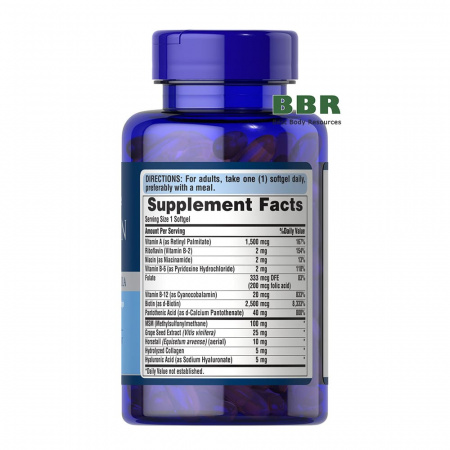 Hair, Skin & Nails One Per Day Formula 60 Softgels, Puritans Pride