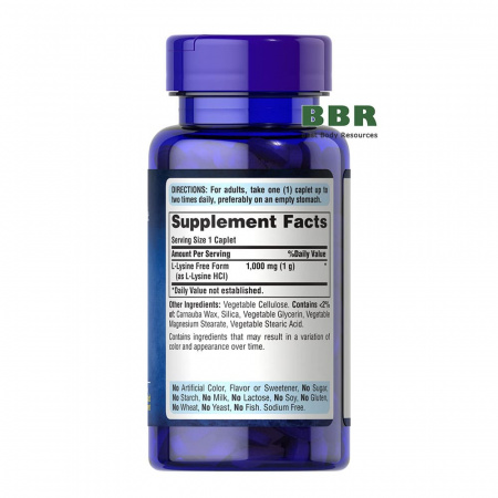 L-Lysine 1000mg 60 Tabs, Puritans Pride