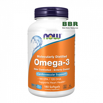 Omega 3 180 Enteric Softgels, NOW Foods