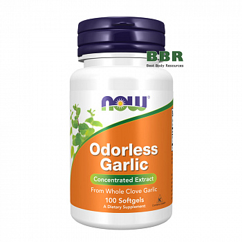 Odorless Garlic 100 Softgels, NOW Foods
