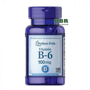 Vitamin B-6 100mg 100 Tabs, Puritans Pride