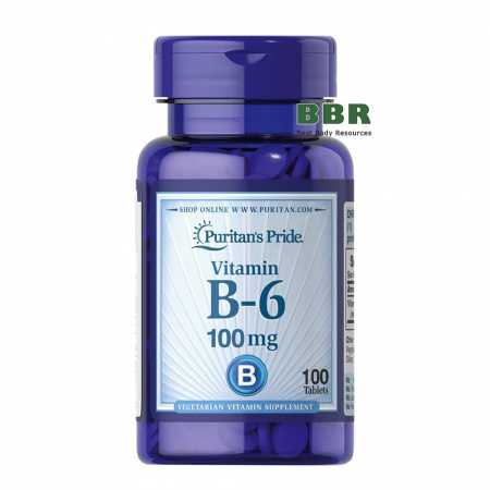 Vitamin B-6 100mg 100 Tabs, Puritans Pride