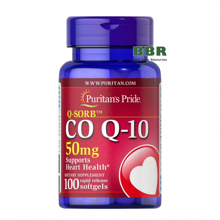 Q-SORB Co Q10 50mg 100 Softgels, Puritans Pride