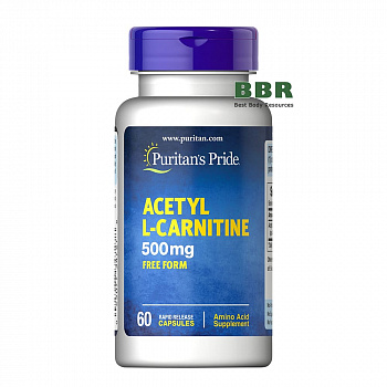 Acetyl L-Carnitine 500mg 60 Caps, Puritans Pride