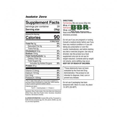 Isolate ZERO 28 Servings, Inner Armour Isolate ZERO 28 Servings, Inner Armour