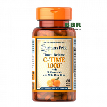 Vitamin C-1000 with Rose Hips Timed Release 60 Tabs, Puritans Pride