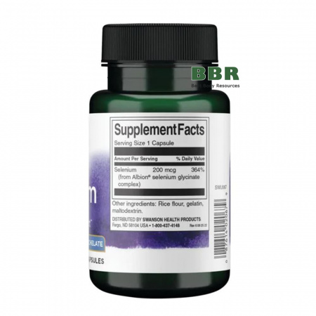 Selenium 200mcg 90 Caps, Swanson