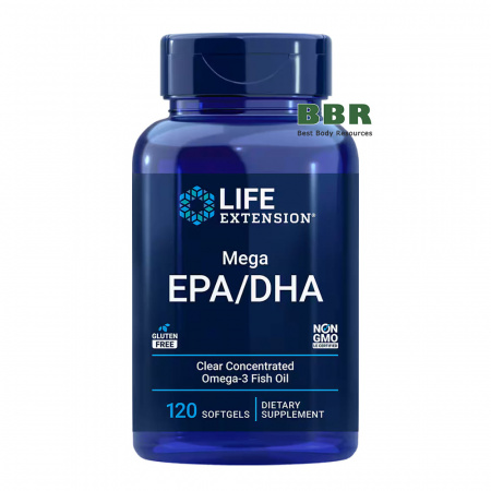 Mega EPA/DHA 1200mg 120 Softgels, Life Extension