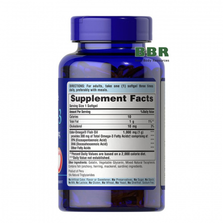 Omega 3 Fish Oil 1000mg 100 Softgels, Puritans Pride