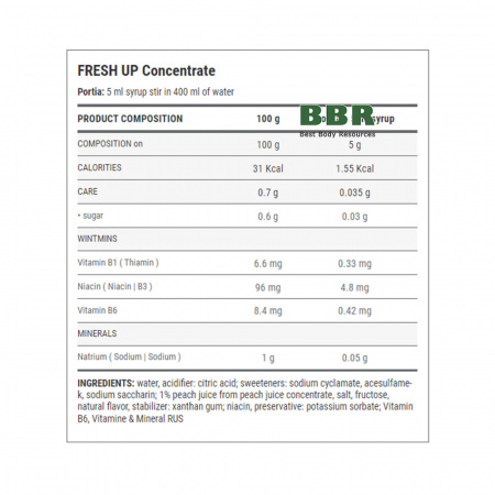 Fresh Up Concentrate 1000ml, Weider