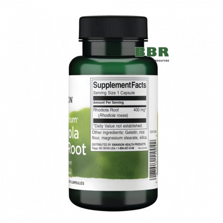 Rhodiola Rosea Root 400mg 100 Caps, Swanson
