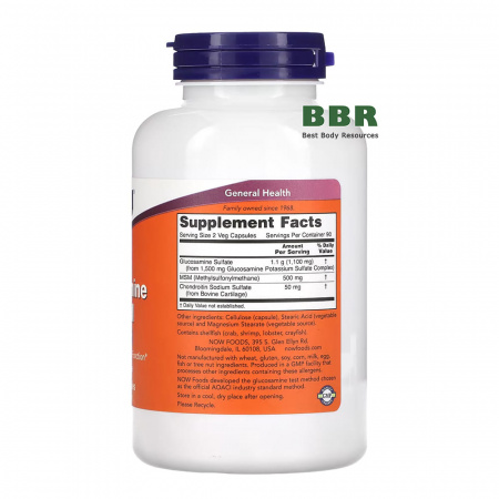 Glucosamine & MSM 180 Veg Caps, NOW Foods