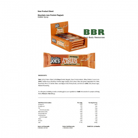 Protein Flapjack 60g, Mountain Joe`s