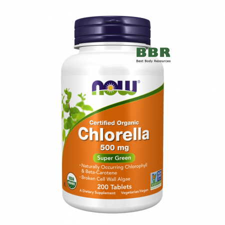 Chlorella 500mg 200 Tab, NOW Foods