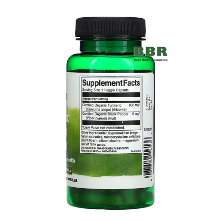 Turmeric 600mg & Black Pepper 5mg 60 Veg Caps, Swanson Turmeric 600mg & Black Pepper 5mg 60 Veg Caps, Swanson