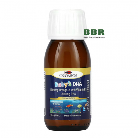 Babys DHA Omega-3 with Vitamin D3 60ml, Oslomega 