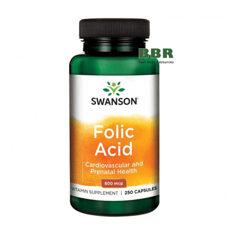 Folic Acid 800mcg 250 Caps, Swanson