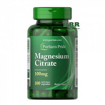 Magnesium Citrate 100mg 100 Caps, Puritans Pride