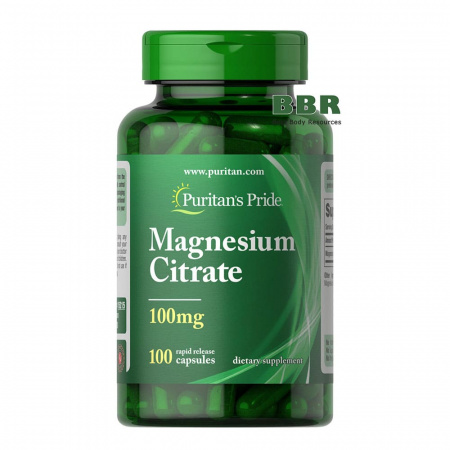 Magnesium Citrate 100mg 100 Caps, Puritans Pride Magnesium Citrate 100mg 100 Caps, Puritans Pride