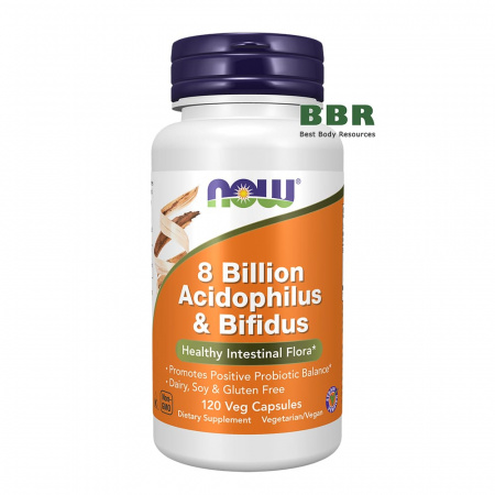 8 Billion Acidophilus & Bifidus 120 Veg Caps, NOW Foods