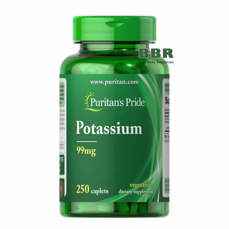 Potassium 99mg 250 Tabs, Puritans Pride Potassium 99mg 250 Tabs, Puritans Pride