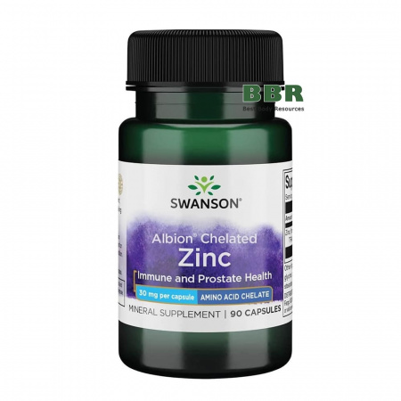 Chelated Zinc Glycinate 30mg 90 Caps, Swanson