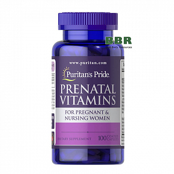 Prenatal Vitamins 100 Caplets, Puritans Pride