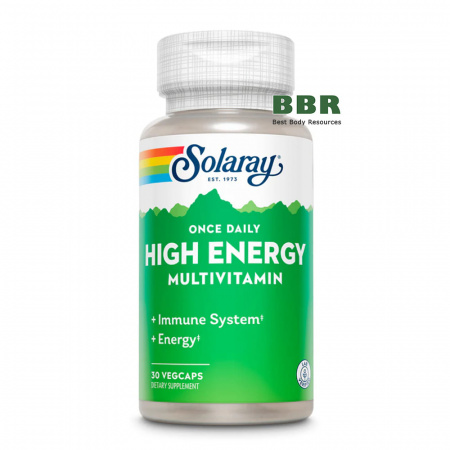 Once Daily High Energy Multivitamin 30 Veg Caps, Solaray