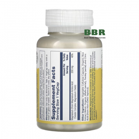 Magnesium 200mg 100 Veg Caps, Solaray
