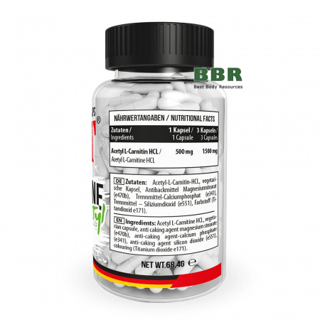 Acetyl L-Carnitine HCL 500mg 90 Caps, MST