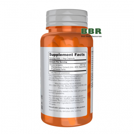 Tribulus 500mg 100 Caps, NOW Foods