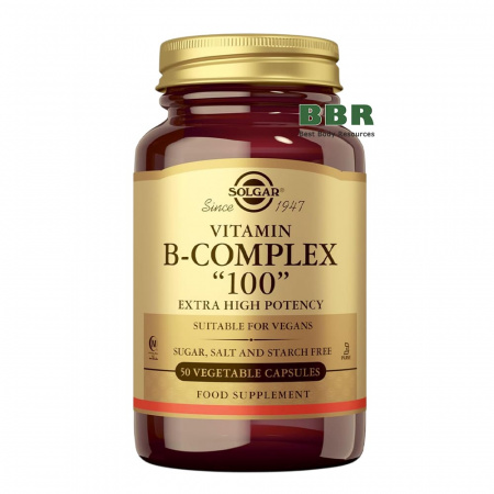 Vitamin B-Complex 100 50 Veg Caps, Solgar