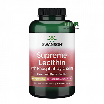 Supreme Lecithin with Phosphatidylcholine 400mg 300 Softgels, Swanson