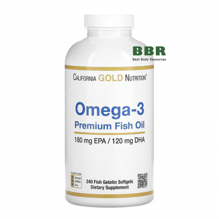 Premium Fish Oil Omega 3 240 Softgels, California GOLD Nutrition