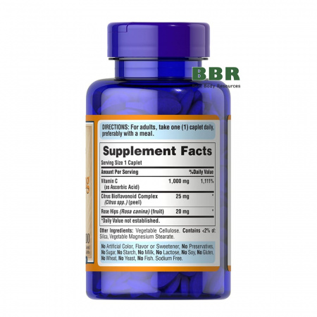 Vitamin C-1000 with Bioflavonoids and Rose Hips 100 Tabs, Puritans Pride