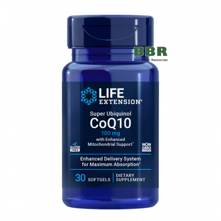 Super Ubiquinol CoQ10 100mg 30 Softgels, Life Extension