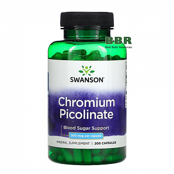 Chromium Picolinate 200mcg 200 Caps, Swanson
