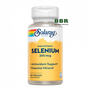 Selenium 200mcg 100 Veg Caps, Solaray