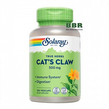 Cats Claw 500mg 100 Veg Caps, Solaray