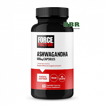 Ashwagandha 600mg 60 Veg Caps, Force Factor