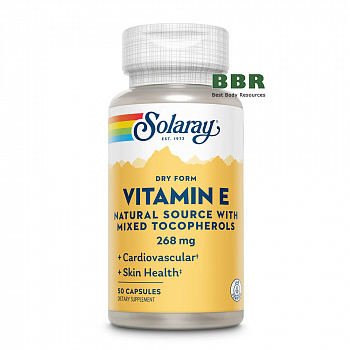 Vitamin E d-Alpha Tocopherol 268mg 50 Softgels, Solaray