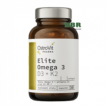 Elite Omega 3 D3 + K2 30 Softgels, OstroVit Pharma