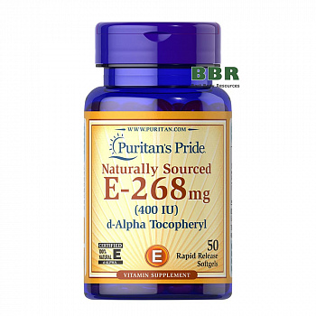 Naturally Sourced E-268mg 50 Softgels, Puritans Pride