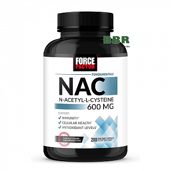 NAC N-Acetyl-L-Cysteine 600mg 200 Veg Caps, Force Factor