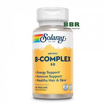 Vitamin B-Complex 50 60 Veg Caps, Solaray