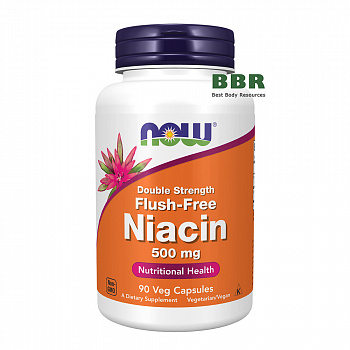 Flush Free Niacin 500mg 90 Veg Caps, NOW Foods