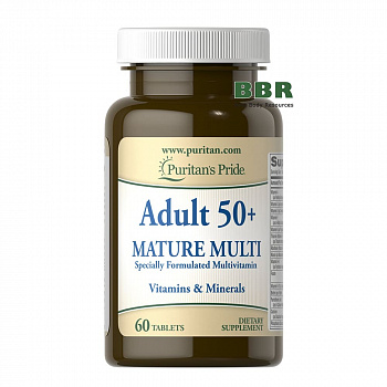 Adult 50+ Mature Multi 60 Tabs, Puritans Pride