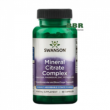 Mineral Citrate Complex 60 Caps, Swanson